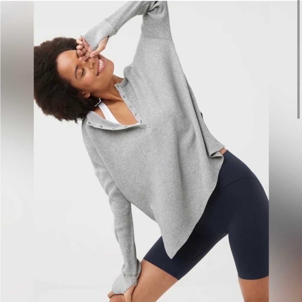 Offline Aerie Wow‎ Waffle Henley T-Shirt Gray XS